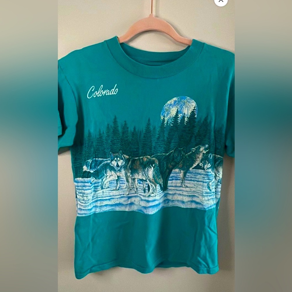 Wolf Colorado Vintage Warp around AOP Tee shirt single stitch